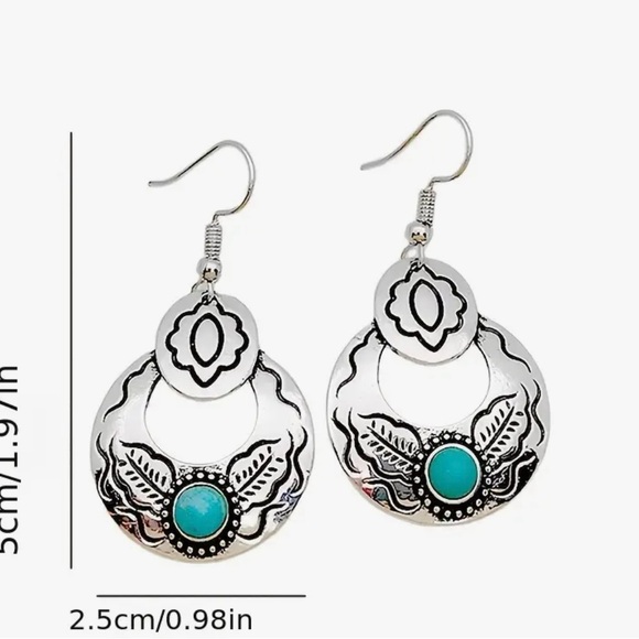 Western Turquoise Earrings - Picture 2 of 3